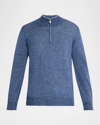 Brunello Cucinelli Men & apos;s Cashmere Knit Quarter-Zip Sweater