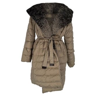 Max Mara S Max Mara Noveast Reversible Puffer Down Coat in Khaki Polyamide
