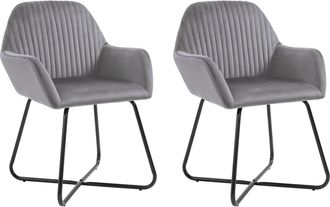 vidaXL Sillas De Comedor 2 Unidades Terciopelo Gris Vidaxl