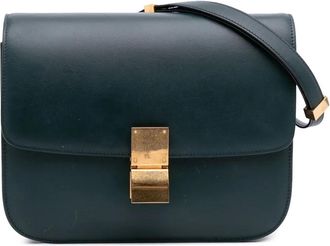 Celine Borsa a tracolla Classic Box in pelle di vitello media 2018 - Verde