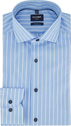 Olymp Gestreept business overhemd Olymp Luxor Modern Fit blauw