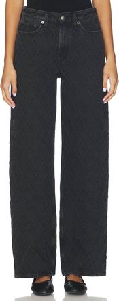 Rag & Bone Logan Mid-Rise Quilted Jeans In Washed Black