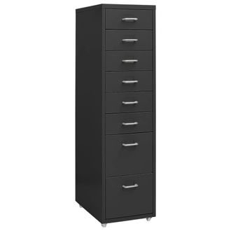 Berkfield Home Mobile File Cabinet Anthracite 28x41x109 cm Metal in Black | Size: 28 x 41 x 109 cm