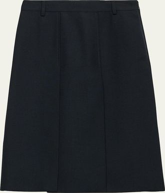 Prada Pleated Slits Midi Skirt