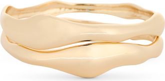 Nordstrom Rack Set of 2 Organic Wavy Bangle Bracelets in Gold at Nordstrom Rack