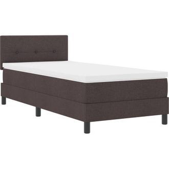 vidaXL Box Spring Bed with Mattress Dark Brown 80 x 200 cm Fabric Vidaxl