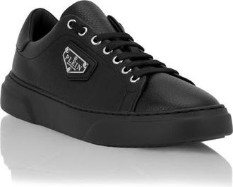 Philipp Plein Leather Lo-Top Sneakers Iconic Plein Unisex in Black/black at Nordstrom, Size 47
