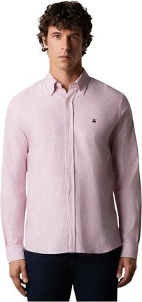 Brooks Brothers Overhemden, Heren, Rood, 3Xl, Katoen, Slim Fit Oxford Overhemd met Button-Down Kraag