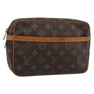 Louis Vuitton Pre-owned Compi&egrave;gne 23 Clutch Bag - Dames - Pre-owned - Bruin - Maat: ONE Size Leer