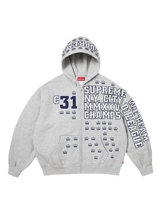 SUPREME League Champs zip-up hoodie - Grey