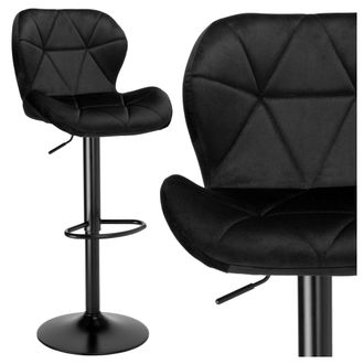 OEM Taburete De Bar Gordon Black, Terciopelo Negro