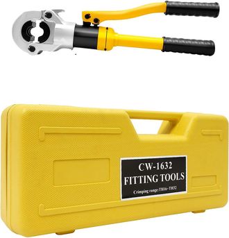 OEM Herramienta De Crimpado Hidr&aacute;ulica, Dise&ntilde;o Ergon&oacute;mico, Incluye Varios Troqueles, Color Amarillo