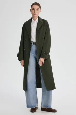 Orolay Maxi Oversized Trench Coat in Olive at Nordstrom, Size X-Small