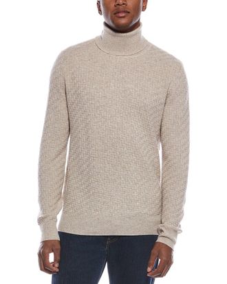 Kier + J Fancy Stitch Wool & Cashmere-Blend Turtleneck Sweater