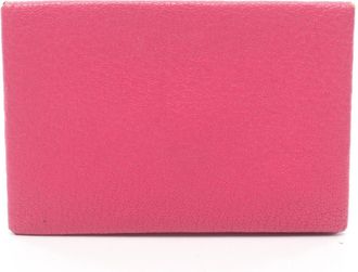 Herm&egrave;s Pink Rose Shocking Chevre Leather Leather Coin Purse/Coin Case (Pre-Owned)