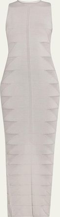 Rick Owens Geo Knit Sleeveless Maxi Dress