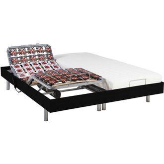 Vente-Unique Vente-unique - Set da relax, con sospensioni, in lattice cassiopee iii di dreamea - Motori okin - 2 x 80 x 200 cm - Nero