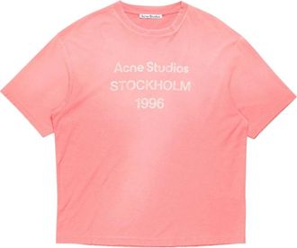 Acne Studios Exford 1996 T-shirt met korte mouwen - Heren - Tops - Roze - Maat: XL Katoen