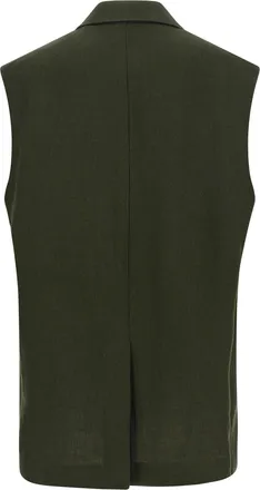 Max Mara Womens Bicolor Linen Sleeveless Jacket Clothing