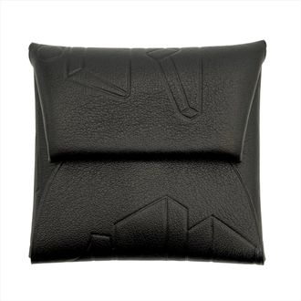 Herm&egrave;s Black Noir Swift Leather Coin Purse/Coin Case (Pre-Owned)