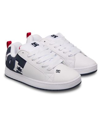 DC Sneaker DC SHOES Court Graffik, Herren, Gr. 9,5(42,5), weiss (wei&szlig;, navy, rot), 57.05% Leder, 28.2% Synthetikmaterial, 13.87% Polyester, 0.88% Textil,