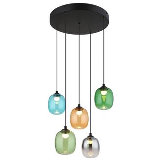Nowa Globo - L&aacute;mpara Colgante - Minara - Multicolor - Vidrio - &Oslash; 43cm