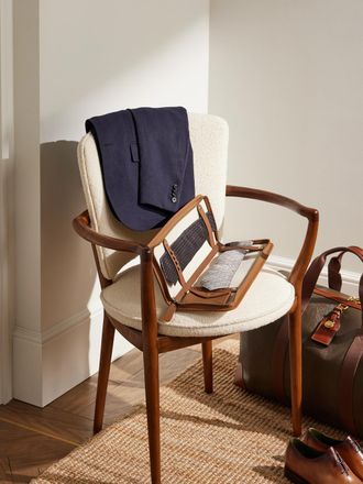 Ralph Lauren Home Garret Leather-Trimmed Canvas Tie Case