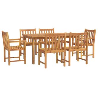 Berkfield Home 7 Piece Garden Dining Set Solid Wood Acacia in Brown