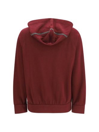 Brunello Cucinelli Womens Long-Sleeve Zip Hoodie Cabernet Cotton; Silk; Polyamide Sweatshirts Sweater