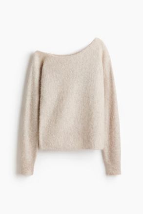 H&M Alpaca-blend One-shoulder Jumper in Light Beige at Nordstrom, Size X-Small