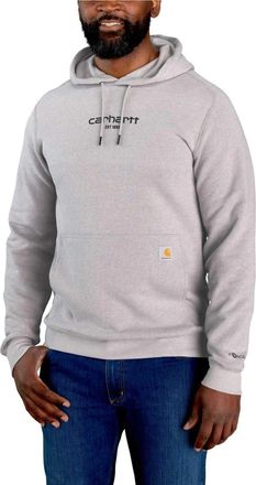 Carhartt Work in Progress Force Work Hoodie Mens Asphalt Heather Logo Graphic JAX1977