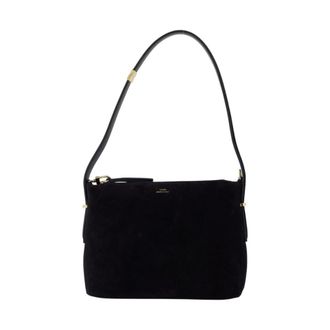 Toteme Shoulder Bags, female, Black, Size: ONE SIZE Black Leather Wristlet Purse with Top Handle