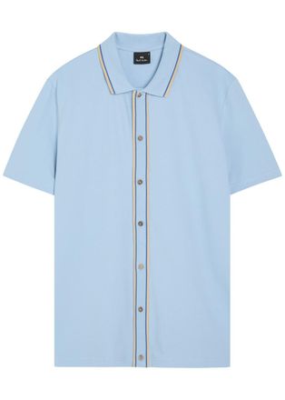 Paul Smith Striped-trim Cotton-blend Shirt - Blue - Xxl