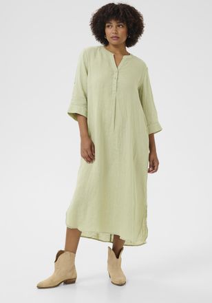 Cream Jurk Straight fit green