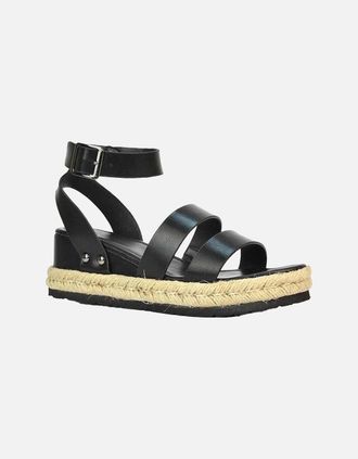 XY London Womens XY London Womens/Ladies Brook Platform Low Wedge Sandals - Black - Size: 4