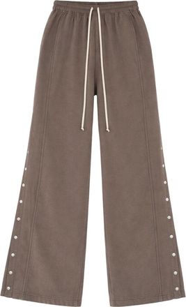 Rick Owens Neutrals Side Snap Button Elastic Waistband Sweatpants