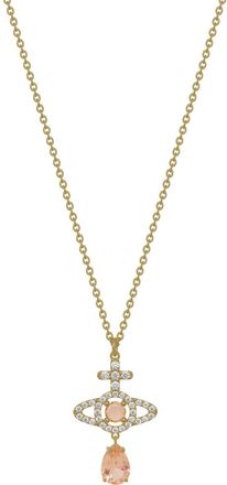 Vivienne Westwood Olympia Pav&eacute; Drop Pendant Necklace - Gold - One Size