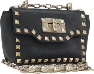 Valentino Pre-owned Vintage Mini Shoulder Bag - Dames - Vintage Mini Tas - Zwart - ONE Size - Leer - Vintage