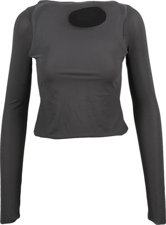 Ottolinger Brown Oval Cut-Out Detail Short Polyamide-Blend Top