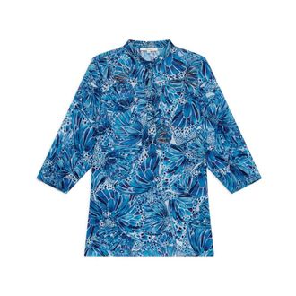 Maliparmi Blouses, female, Blue, Size: XS Sweet Butterfly Shirt