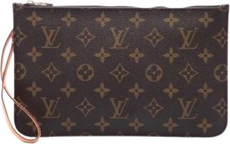 Louis Vuitton Pre-owned Neverfull Pouch - Dames - Vintage Clutch - Bruin - ONE Size - Leer - Vintage