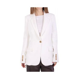 Elisabetta Franchi Dames, Jassen, Wit, Maat: XL Leer