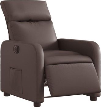 vidaXL Vidaxl - Sillón reclinable eléctrico de cuero sintético marrón