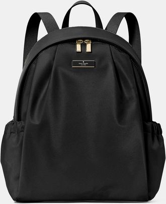 Kate Spade New York Womens Carter Nylon Large Backpack in Black | Nylon/Poly