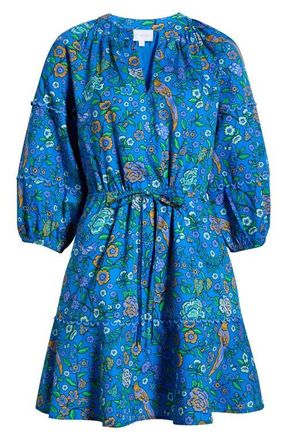 Sugarlips Dabria Split Neck Minidress in Blue-Greens at Nordstrom, Size X-Large