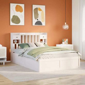 vidaXL Vidaxl - Estructura De Cama Sin Colch&oacute;n Madera De Pino Blanca 140x200 Cm