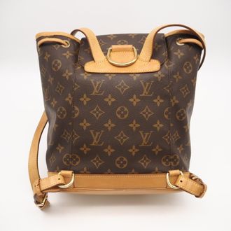 Louis Vuitton Monogram Beige Brown Coated Canvas Leather Backpack (Pre-Owned)