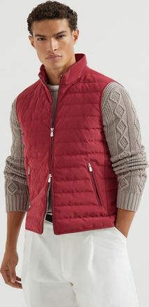 Brunello Cucinelli Nylon down vest in Cherry at Nordstrom, Size Xxx-Large Eu
