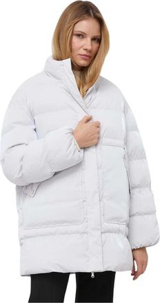 Patrizia Pepe Gewatteerde Jas - Dames - Winterjassen - Grijs - L - Leer - Jassen