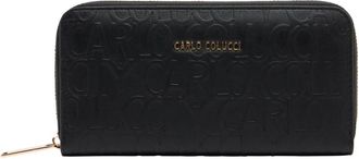 Carlo Colucci Kleine portemonnee met logo-reli&euml;f - Dames - Portefeuilles - Zwart - ONE Size - Accessoires